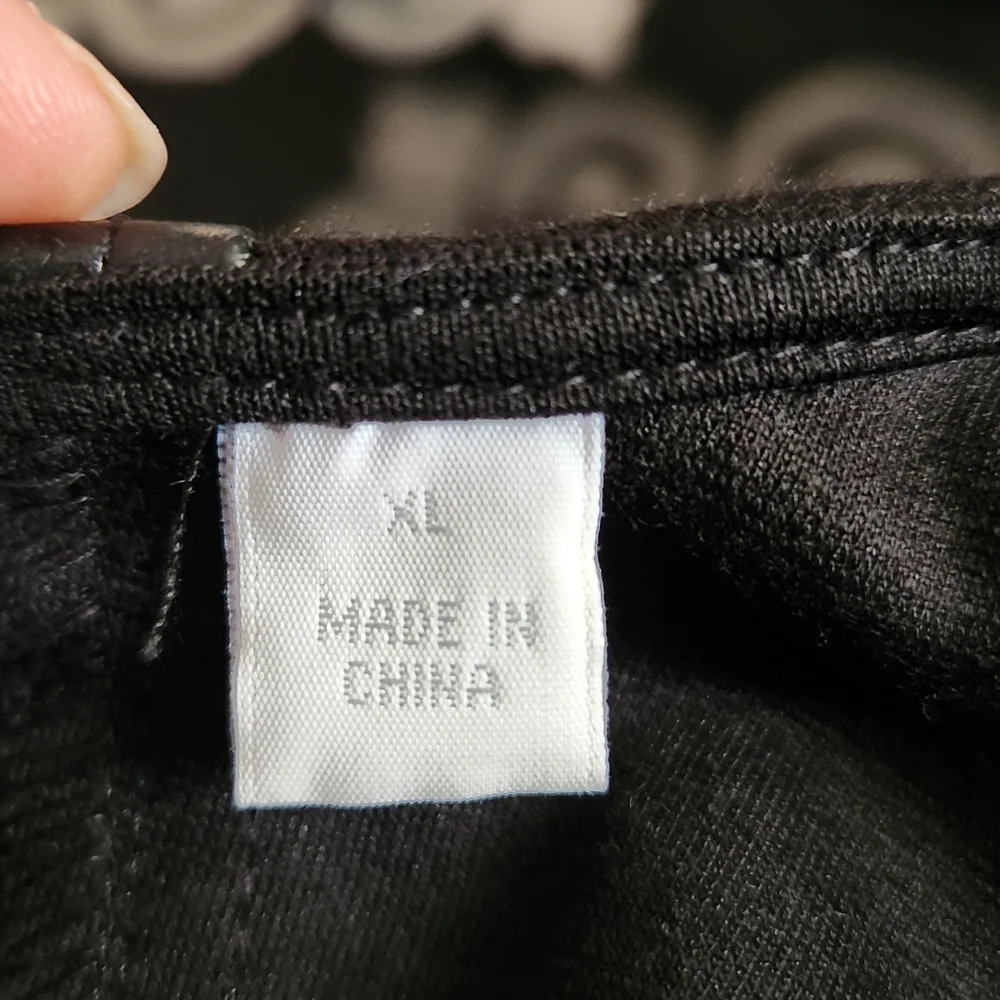 New York & Company Stretch Faux Leather Dress Black with back zipper Size: XL - Picture 5 of 7